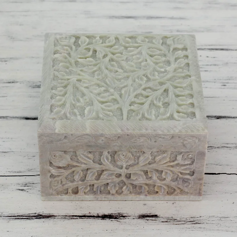 Shop Fine Jewelry With Exclusive Savings Leafy Bower Hand Carved Natural Soapstone Jewelry Box from India Shop Fine Jewelry With Exclusive Savings Leafy Bower Hand Carved Natural Soapstone Jewelry Box from India