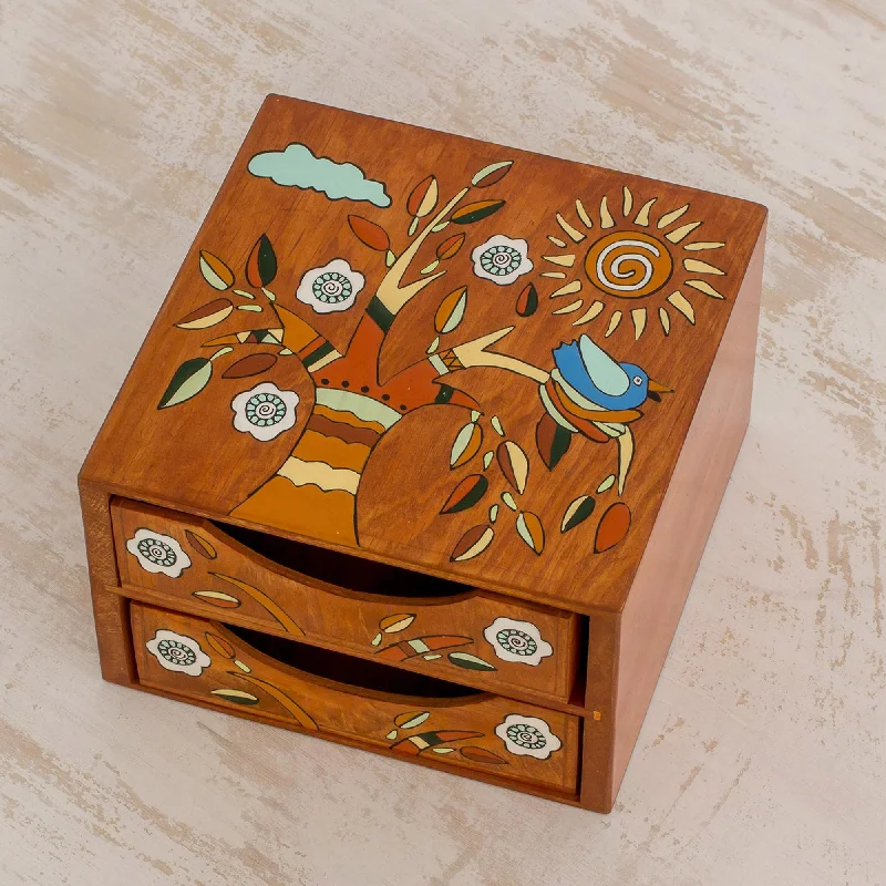 Fashion-Forward Jewelry At Incredible Prices Lively Tree Pinewood Jewelry Box with Bird and Tree Motifs Fashion-Forward Jewelry At Incredible Prices Lively Tree Pinewood Jewelry Box with Bird and Tree Motifs