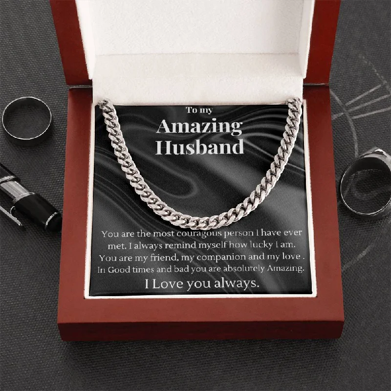Affordable Elegance – Special Jewelry Sale Now Live To My Amazing Husband Cuban Chain Necklace - Valentine'S Day Gift For Him Affordable Elegance – Special Jewelry Sale Now Live To My Amazing Husband Cuban Chain Necklace - Valentine'S Day Gift For Him