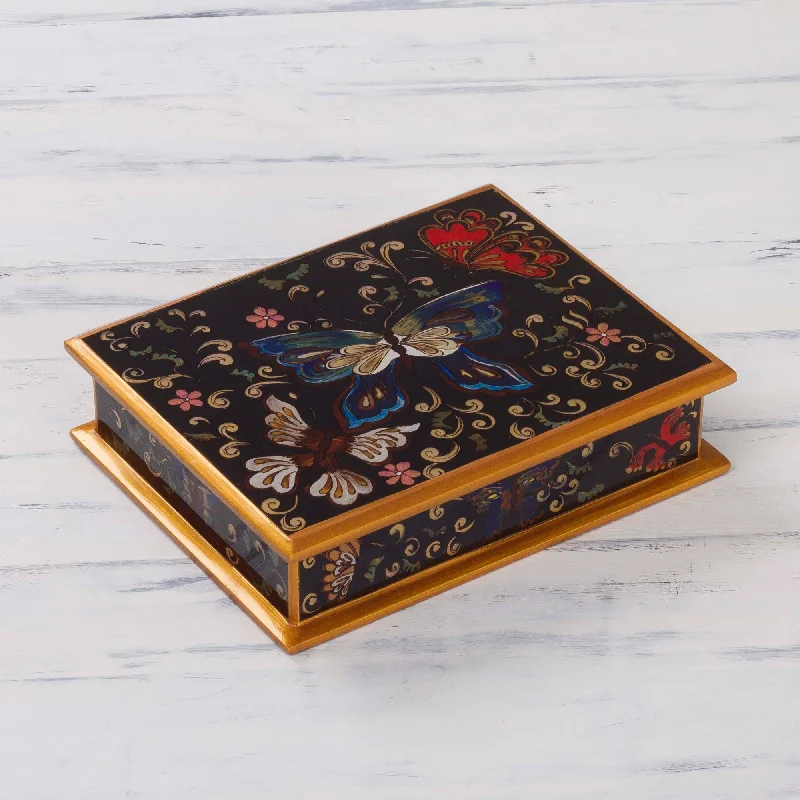 Shop Dazzling Jewelry At The Best Prices Night Flutters Painted Glass Jewelry Box