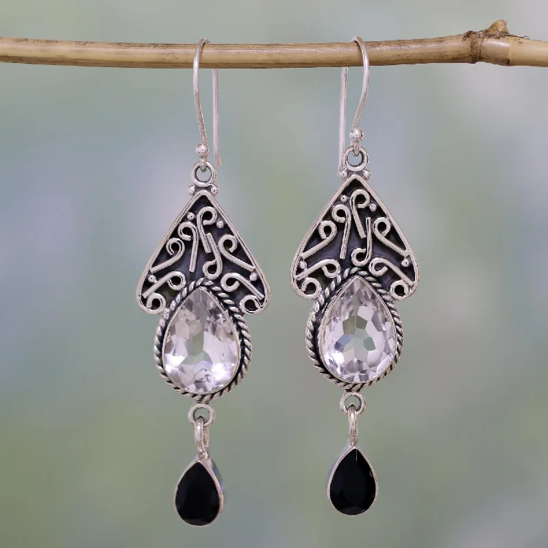 Personalized Jewelry Sale – Meaningful Gifts At Great Prices Queen of Jaipur Quartz and Onyx Silver Dangle Earrings Personalized Jewelry Sale – Meaningful Gifts At Great Prices Queen of Jaipur Quartz and Onyx Silver Dangle Earrings
