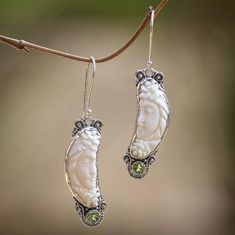 Fashion-Forward Jewelry At Incredible Prices Rose Queen Peridot and Bone Sterling Silver Dangle Earrings Fashion-Forward Jewelry At Incredible Prices Rose Queen Peridot and Bone Sterling Silver Dangle Earrings