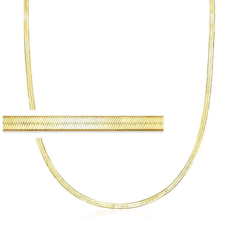 Shop High-Quality Jewelry At Jaw-Dropping Discounts RS Pure by Ross-Simons Italian 2.6mm 18kt Gold Vermeil Herringbone Necklace Shop High-Quality Jewelry At Jaw-Dropping Discounts RS Pure by Ross-Simons Italian 2.6mm 18kt Gold Vermeil Herringbone Necklace