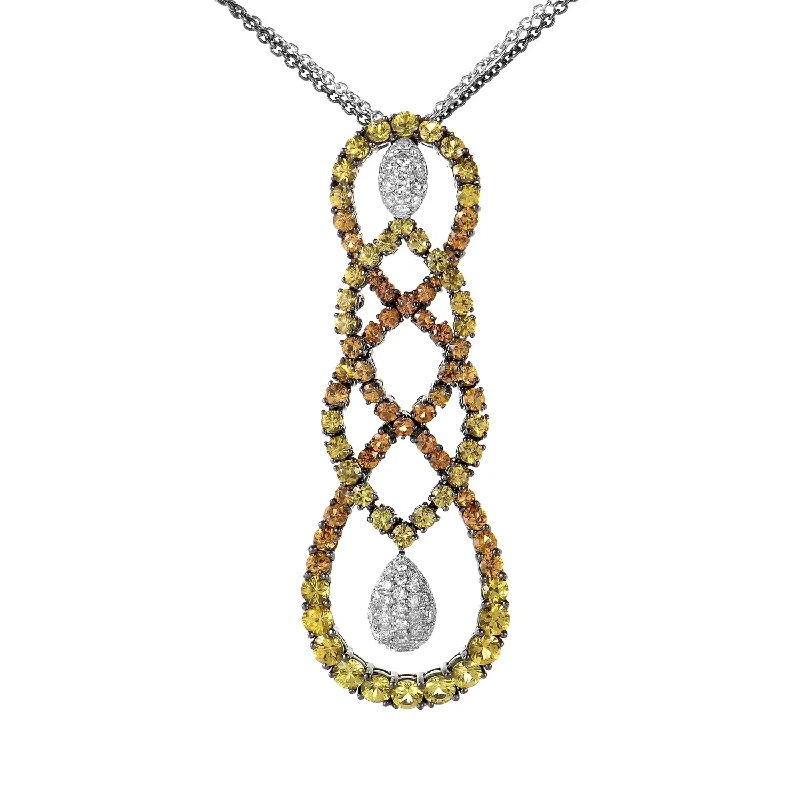 Jewelry Flash Sale – Stylish Designs At Unbeatable Rates Salavetti 18K White Gold Multi Sapphire and Diamond Necklace SALAG01-080612 Jewelry Flash Sale – Stylish Designs At Unbeatable Rates Salavetti 18K White Gold Multi Sapphire and Diamond Necklace SALAG01-080612