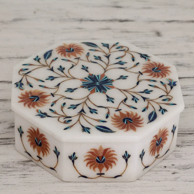 Must-Have Jewelry Pieces At Reduced Prices Sunflower Bouquet Handcrafted Indian Floral Marble Inlay Jewelry Box Must-Have Jewelry Pieces At Reduced Prices Sunflower Bouquet Handcrafted Indian Floral Marble Inlay Jewelry Box