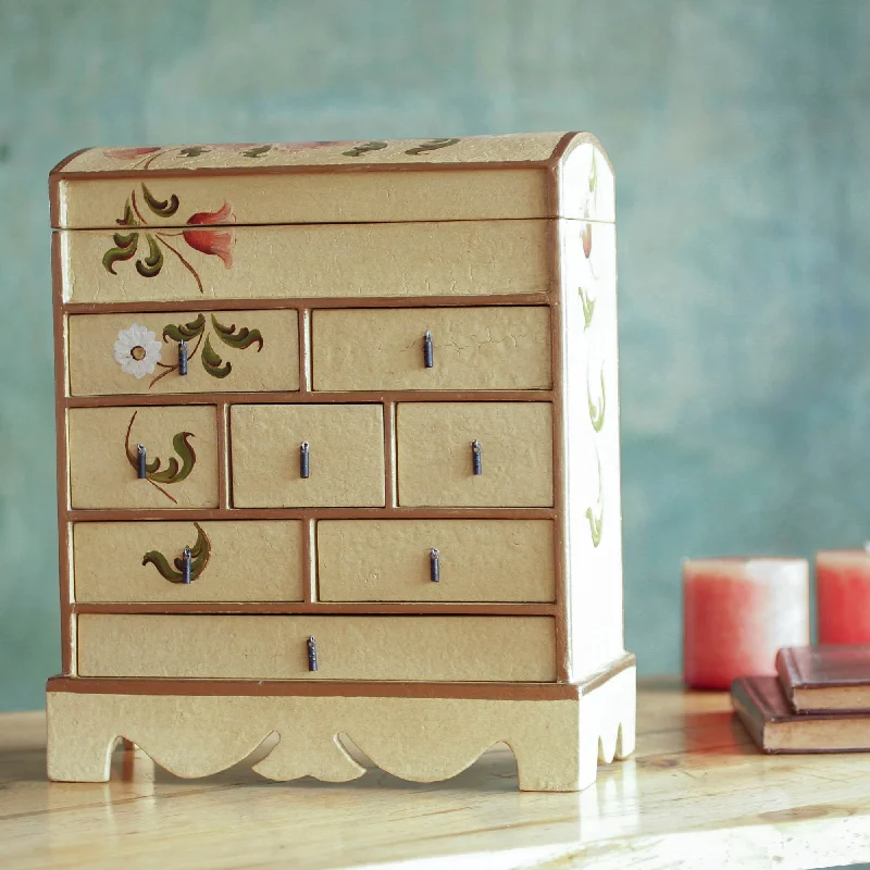 Stunning Statement Jewelry, Unbeatable Discounts Tulips Floral Wood Decorative Box