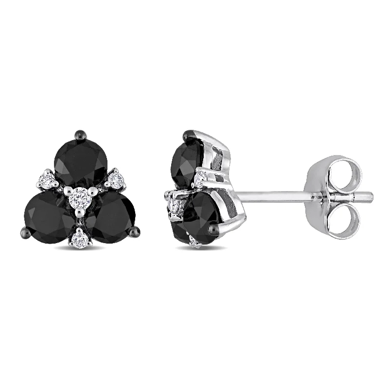 The Perfect Jewelry Piece At The Perfect Price 1 1/2 CT TW Black and White Diamond Stud Earrings in 10K White Gold The Perfect Jewelry Piece At The Perfect Price 1 1/2 CT TW Black and White Diamond Stud Earrings in 10K White Gold