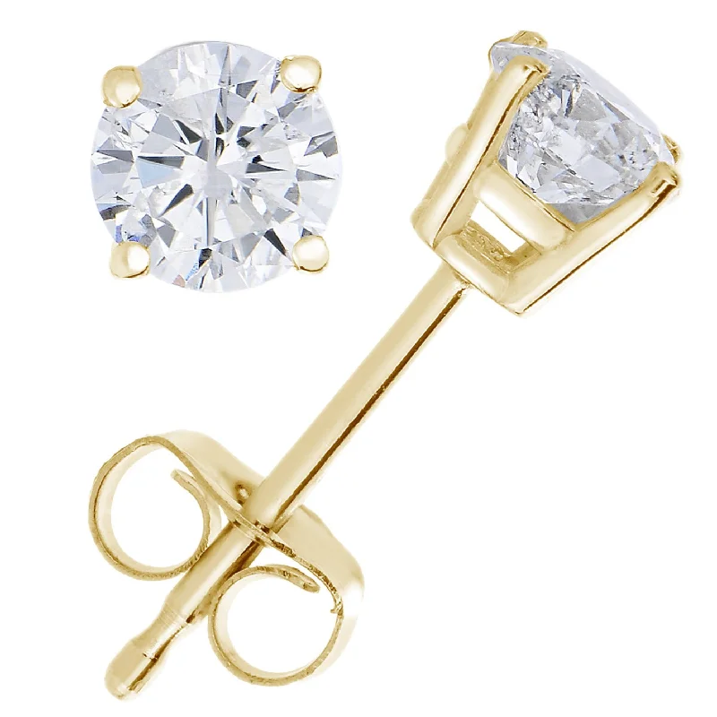 Big Discounts On Elegant Jewelry Collections 1/3 cttw Diamond Stud Earrings 14K Yellow Gold Push Backs Round 4 Prong Basket Big Discounts On Elegant Jewelry Collections 1/3 cttw Diamond Stud Earrings 14K Yellow Gold Push Backs Round 4 Prong Basket