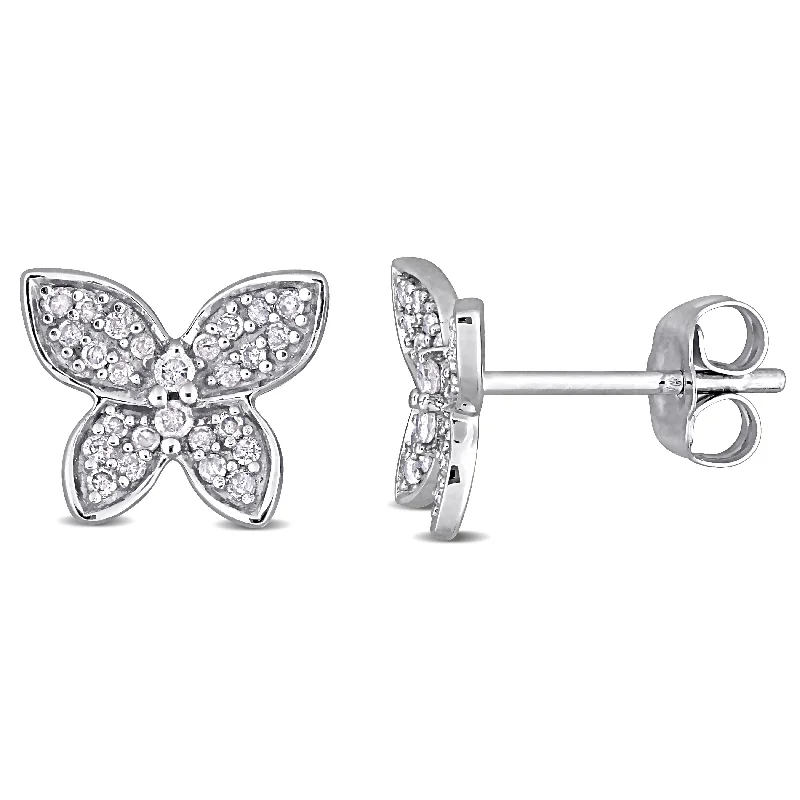 Sparkle More For Less – Jewelry Sale Happening Now 1/5 CT TW Diamond Butterfly Stud Earrings in 10K White Gold Sparkle More For Less – Jewelry Sale Happening Now 1/5 CT TW Diamond Butterfly Stud Earrings in 10K White Gold