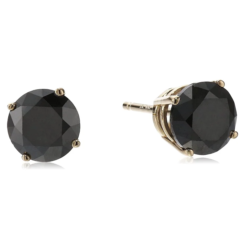 Everyday Jewelry Essentials Now On Sale 1.50 cttw Black Diamond Stud Earrings 14K Yellow Gold Round Push Backs 4 Prong Basket Everyday Jewelry Essentials Now On Sale 1.50 cttw Black Diamond Stud Earrings 14K Yellow Gold Round Push Backs 4 Prong Basket
