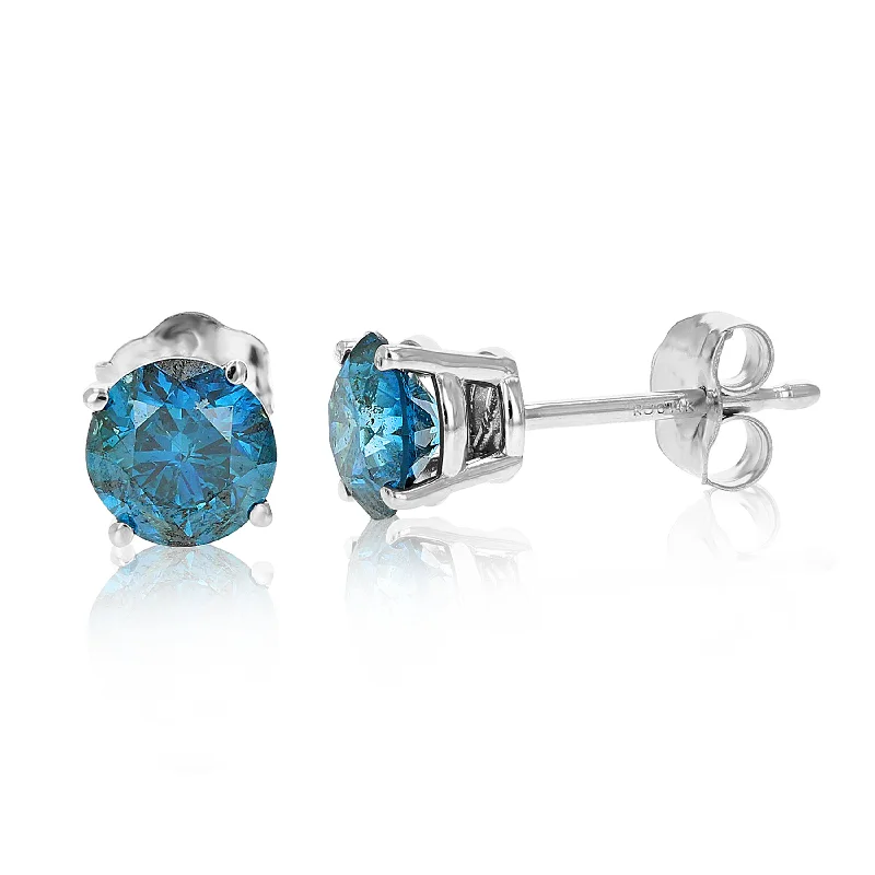 Once-A-Year Jewelry Deals – Shop Before They’Re Gone 1.50 cttw Blue Diamond Stud Earrings 14K White or Yellow Gold Round Shape with Push Backs Once-A-Year Jewelry Deals – Shop Before They’Re Gone 1.50 cttw Blue Diamond Stud Earrings 14K White or Yellow Gold Round Shape with Push Backs