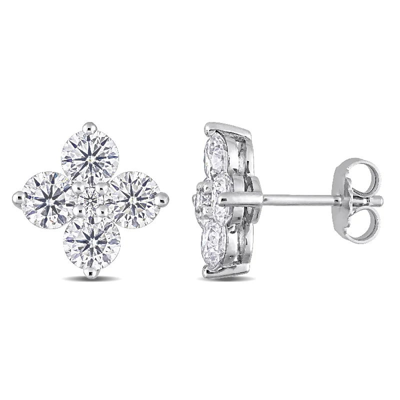 Buy More, Save More – Special Jewelry Discounts 3 CT DEW Created Moissanite Floral Stud Earrings in Sterling Silver Buy More, Save More – Special Jewelry Discounts 3 CT DEW Created Moissanite Floral Stud Earrings in Sterling Silver