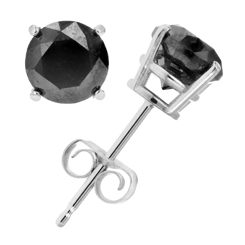 High-End Jewelry, Now More Affordable Than Ever Black Diamond Stud Earrings .925 Sterling Silver Round with Rhodium Push Backs High-End Jewelry, Now More Affordable Than Ever Black Diamond Stud Earrings .925 Sterling Silver Round with Rhodium Push Backs