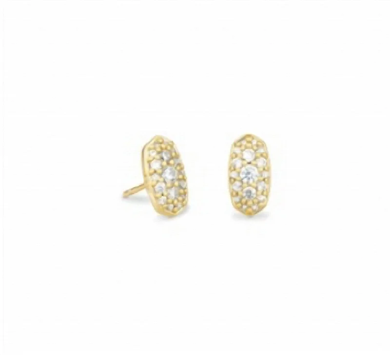 Dazzle In Elegance With Our Biggest Jewelry Sale Grayson Gold Stud Earrings In White Crystal Dazzle In Elegance With Our Biggest Jewelry Sale Grayson Gold Stud Earrings In White Crystal
