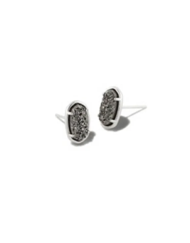 Fashion-Forward Jewelry At Exclusive Discounts Grayson Stud Earrings In Rhodium Platinum Drusy