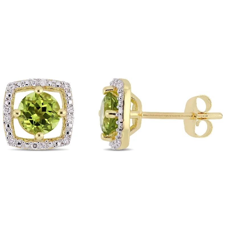 Shop Dazzling Jewelry At The Best Prices Mimi & Max 1 1/8ct TGW Peridot and Diamond Accent Square Stud Earrings in 10k Yellow Gold Shop Dazzling Jewelry At The Best Prices Mimi & Max 1 1/8ct TGW Peridot and Diamond Accent Square Stud Earrings in 10k Yellow Gold