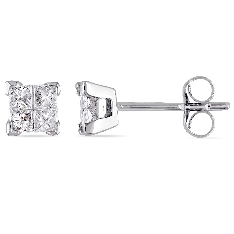 Huge Savings On Premium Jewelry Styles Mimi & Max 1/2ct TW Princess Cut Diamond Stud Earrings in 10k White Gold Huge Savings On Premium Jewelry Styles Mimi & Max 1/2ct TW Princess Cut Diamond Stud Earrings in 10k White Gold