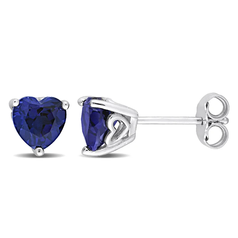 Flash Sale On Elegant Jewelry – Don't Miss Out Mimi & Max 1 4/5ct TGW Heart Shape Created Blue Sapphire Stud Earrings in Sterling Silver Flash Sale On Elegant Jewelry – Don't Miss Out Mimi & Max 1 4/5ct TGW Heart Shape Created Blue Sapphire Stud Earrings in Sterling Silver