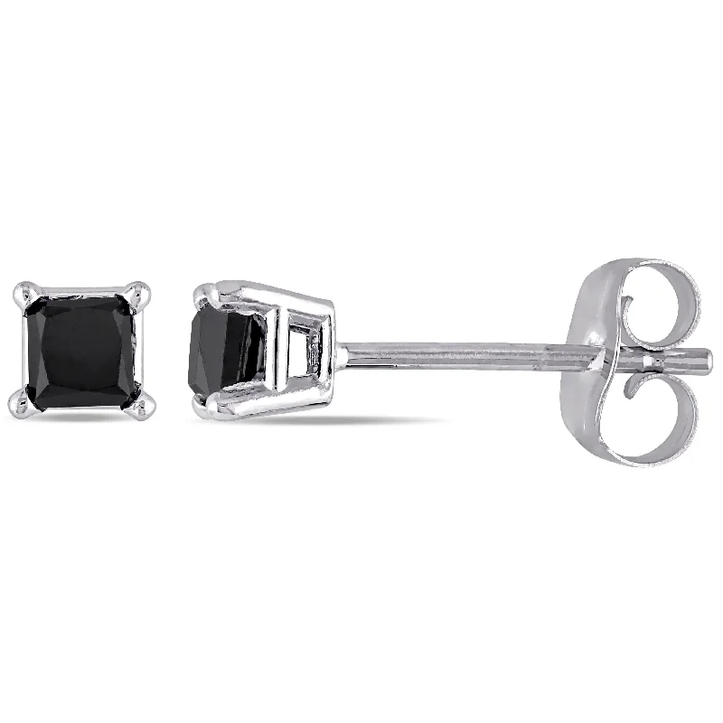 The Perfect Jewelry Piece At The Perfect Discount Mimi & Max 1ct TW Princess Cut Black Diamond Stud Earrings in 10k White Gold The Perfect Jewelry Piece At The Perfect Discount Mimi & Max 1ct TW Princess Cut Black Diamond Stud Earrings in 10k White Gold