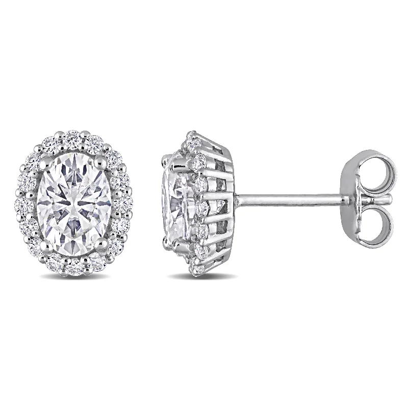 Shop Stylish Jewelry Now And Save Big Mimi & Max 2 1/3ct DEW Created Moissanite Oval Halo Stud Earrings in Sterling Silver Shop Stylish Jewelry Now And Save Big Mimi & Max 2 1/3ct DEW Created Moissanite Oval Halo Stud Earrings in Sterling Silver