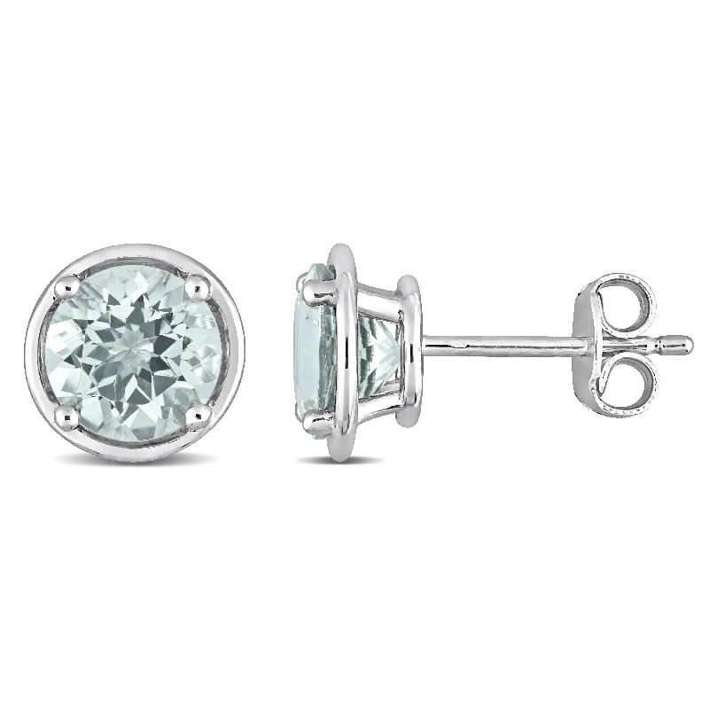 Discounted Jewelry For A Glamorous Look Mimi & Max 2 1/3ct TGW Aquamarine Bezel Style Stud Earrings in Sterling Silver Discounted Jewelry For A Glamorous Look Mimi & Max 2 1/3ct TGW Aquamarine Bezel Style Stud Earrings in Sterling Silver