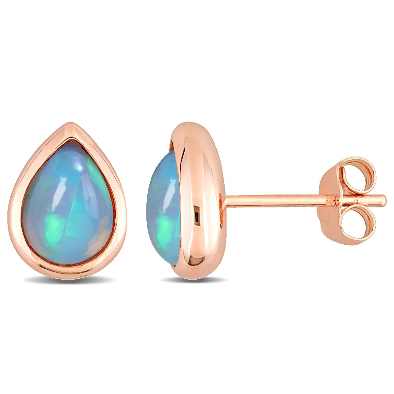 Fashion-Forward Jewelry At Incredible Prices Mimi & Max 2 1/5ct TGW Pear-cut Ethiopian Blue Opal Stud Earrings in 10k Rose Gold Fashion-Forward Jewelry At Incredible Prices Mimi & Max 2 1/5ct TGW Pear-cut Ethiopian Blue Opal Stud Earrings in 10k Rose Gold