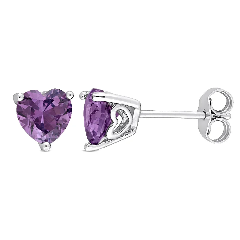 Your Perfect Accessory Now At The Best Price Mimi & Max 2 3/8ct TGW Heart Shape Simulated Alexandrite Stud Earrings in Sterling Silver Your Perfect Accessory Now At The Best Price Mimi & Max 2 3/8ct TGW Heart Shape Simulated Alexandrite Stud Earrings in Sterling Silver