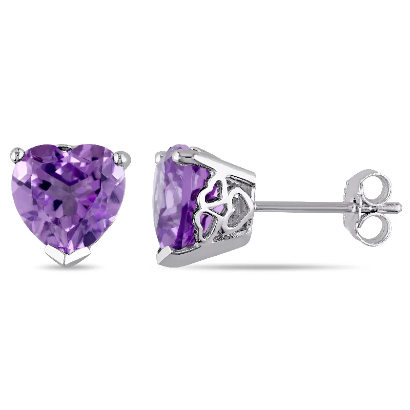 Unique Jewelry Designs Now At Discounted Rates Mimi & Max 3 1/3ct TGW Heart Shaped Amethyst Stud Earrings in Sterling Silver Unique Jewelry Designs Now At Discounted Rates Mimi & Max 3 1/3ct TGW Heart Shaped Amethyst Stud Earrings in Sterling Silver