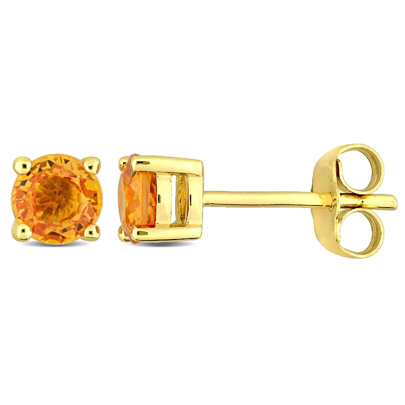 Limited-Stock Jewelry Sale – Once It's Gone, It's Gone Mimi & Max 7/8ct TGW Orange Sapphire Stud Earrings in 10k Yellow Gold Limited-Stock Jewelry Sale – Once It's Gone, It's Gone Mimi & Max 7/8ct TGW Orange Sapphire Stud Earrings in 10k Yellow Gold
