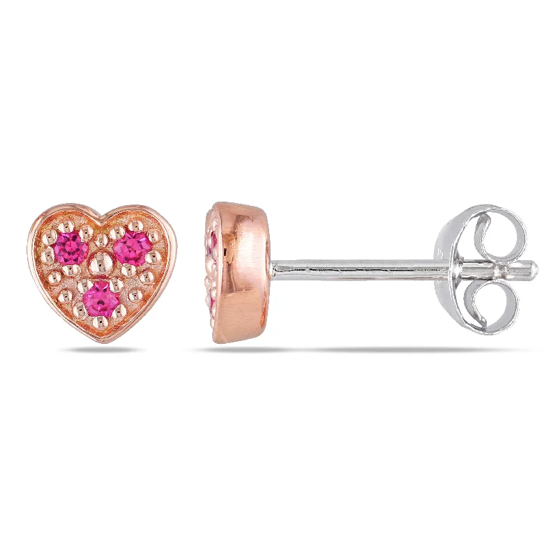 Breathtaking Jewelry At Limited-Time Savings Mimi & Max Created Pink Sapphire Children's Heart Stud Earrings in Rose Silver Breathtaking Jewelry At Limited-Time Savings Mimi & Max Created Pink Sapphire Children's Heart Stud Earrings in Rose Silver