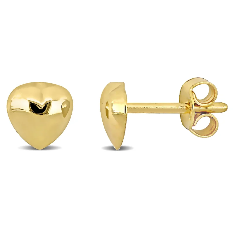 Exclusive Jewelry Offers – Shine For Less Mimi & Max Heart Stud Earrings in 14k Yellow Gold