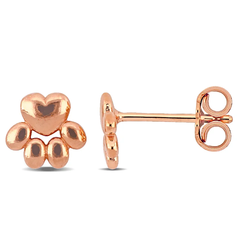 Luxury Jewelry At Unbeatable Discounts Mimi & Max Paw Stud Earrings in Rose Plated Sterling Silver Luxury Jewelry At Unbeatable Discounts Mimi & Max Paw Stud Earrings in Rose Plated Sterling Silver