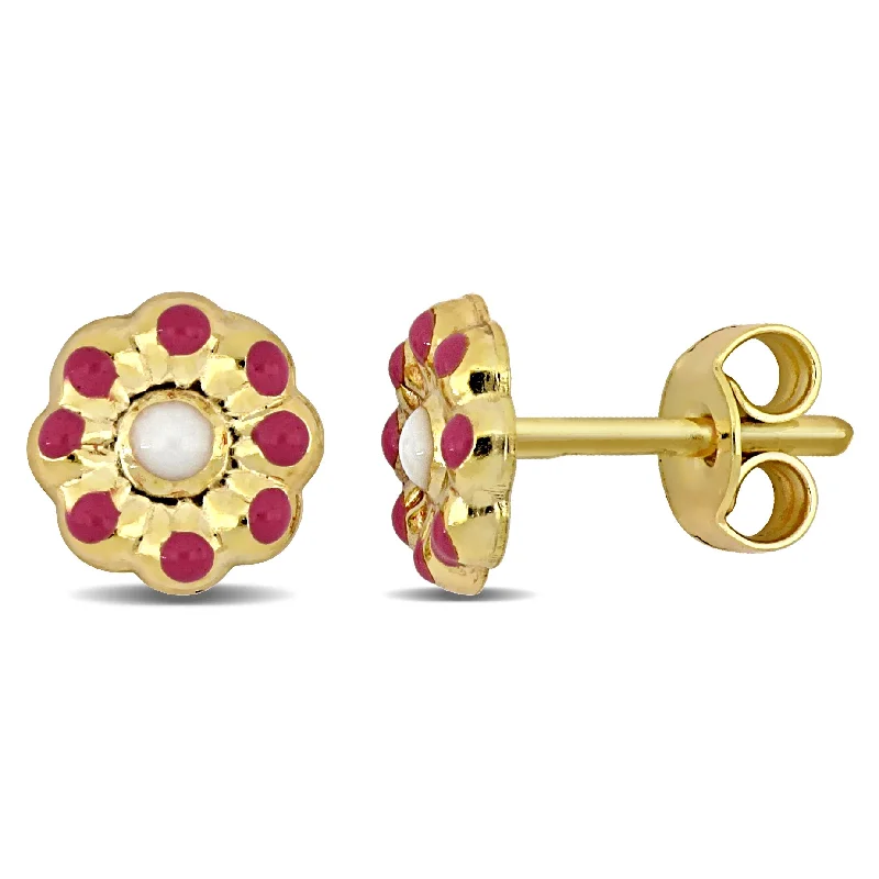 Discounted Luxury Jewelry – Shine Without The Splurge Mimi & Max Pink and White Enamel Flower Stud Earrings in 14k Yellow Gold Discounted Luxury Jewelry – Shine Without The Splurge Mimi & Max Pink and White Enamel Flower Stud Earrings in 14k Yellow Gold