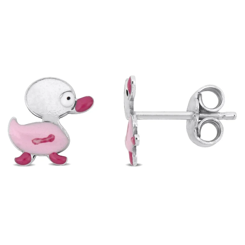 Limited-Time Offer On Elegant Jewelry Pieces Mimi & Max Pink Enamel Duck Stud Earrings in Sterling Silver Limited-Time Offer On Elegant Jewelry Pieces Mimi & Max Pink Enamel Duck Stud Earrings in Sterling Silver