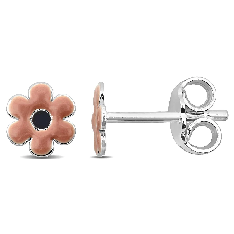 Discounted Jewelry For A Glamorous Look Mimi & Max Pink Enamel Flower Stud Earrings in Sterling Silver Discounted Jewelry For A Glamorous Look Mimi & Max Pink Enamel Flower Stud Earrings in Sterling Silver
