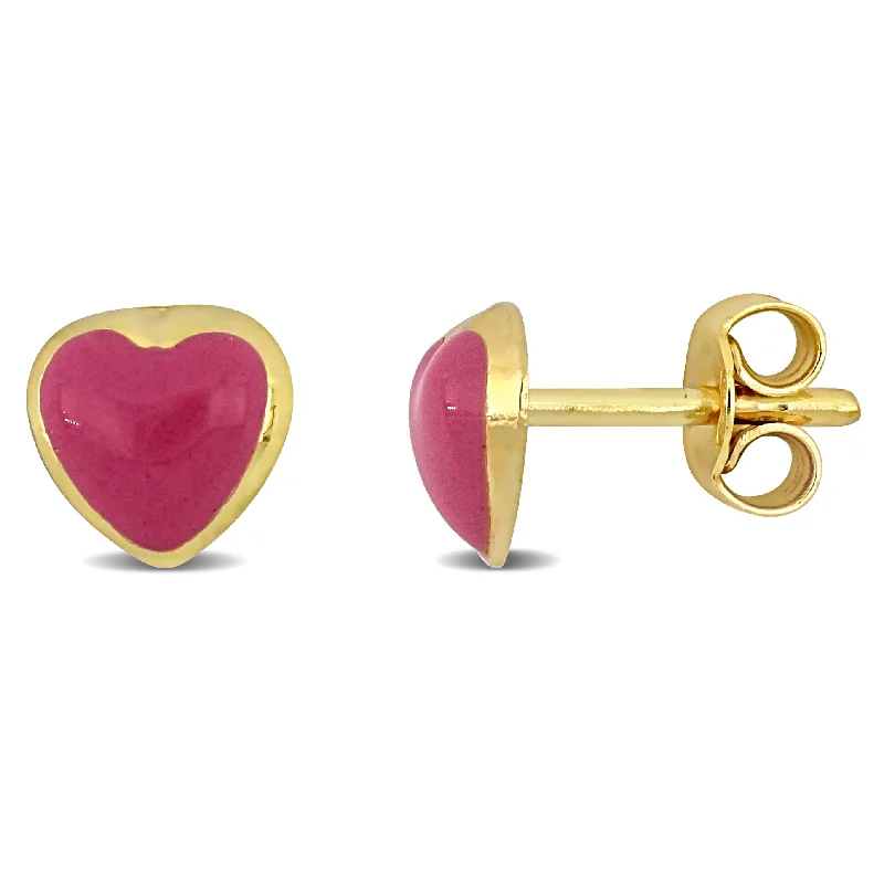 Personalized Jewelry Sale – Unique Pieces At Great Prices Mimi & Max Pink Enamel Heart Stud Earrings in 14k Yellow Gold Personalized Jewelry Sale – Unique Pieces At Great Prices Mimi & Max Pink Enamel Heart Stud Earrings in 14k Yellow Gold