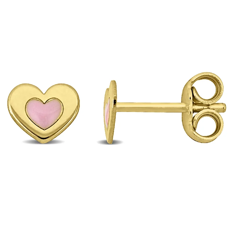 Handcrafted Jewelry Sale – Unique Designs At Low Prices Mimi & Max Pink Enamel Heart Stud Earrings in Yellow Plated Sterling Silver Handcrafted Jewelry Sale – Unique Designs At Low Prices Mimi & Max Pink Enamel Heart Stud Earrings in Yellow Plated Sterling Silver