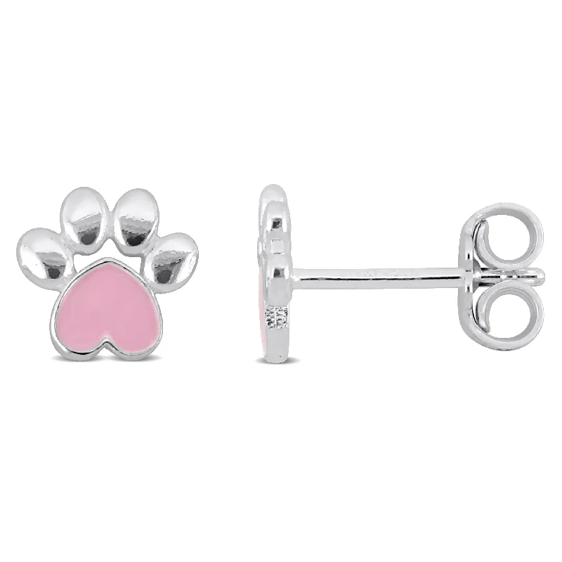Affordable Glamour – Premium Jewelry At Special Prices Mimi & Max Pink Enamel Paw Stud Earrings in Sterling Silver Affordable Glamour – Premium Jewelry At Special Prices Mimi & Max Pink Enamel Paw Stud Earrings in Sterling Silver