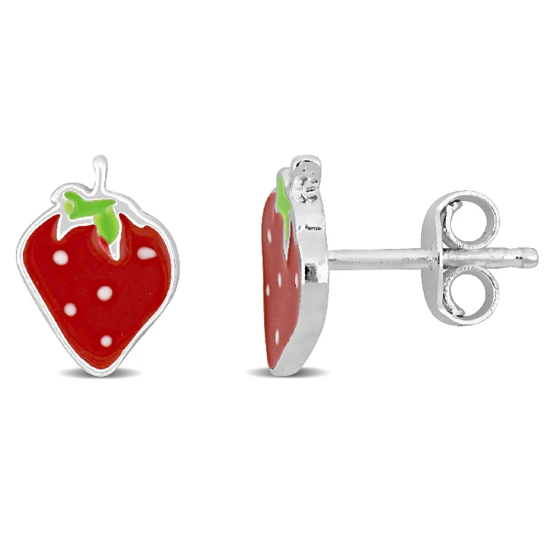 Huge Savings On Timeless Jewelry Collections Mimi & Max Red and Green Enamel Strawberry Stud Earrings in Sterling Silver Huge Savings On Timeless Jewelry Collections Mimi & Max Red and Green Enamel Strawberry Stud Earrings in Sterling Silver