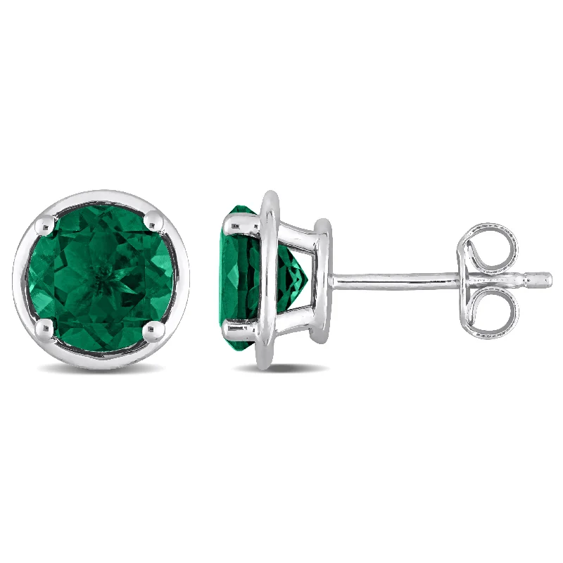 Handcrafted Jewelry Sale – Unique Designs At Low Prices Mimi & Max Women's 2 1/3ct TGW Created Emerald Bezel Style Stud Earrings in Sterling Silver Handcrafted Jewelry Sale – Unique Designs At Low Prices Mimi & Max Women's 2 1/3ct TGW Created Emerald Bezel Style Stud Earrings in Sterling Silver