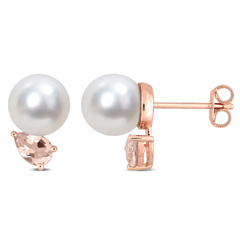 Trending Jewelry Styles Now At Limited-Time Discounts Mimi & Max Women's 8-9mm South Sea Cultured Pearl and 4/5ct TGW Morganite Stud Earrings in Rose Plated Sterling Silver Trending Jewelry Styles Now At Limited-Time Discounts Mimi & Max Women's 8-9mm South Sea Cultured Pearl and 4/5ct TGW Morganite Stud Earrings in Rose Plated Sterling Silver