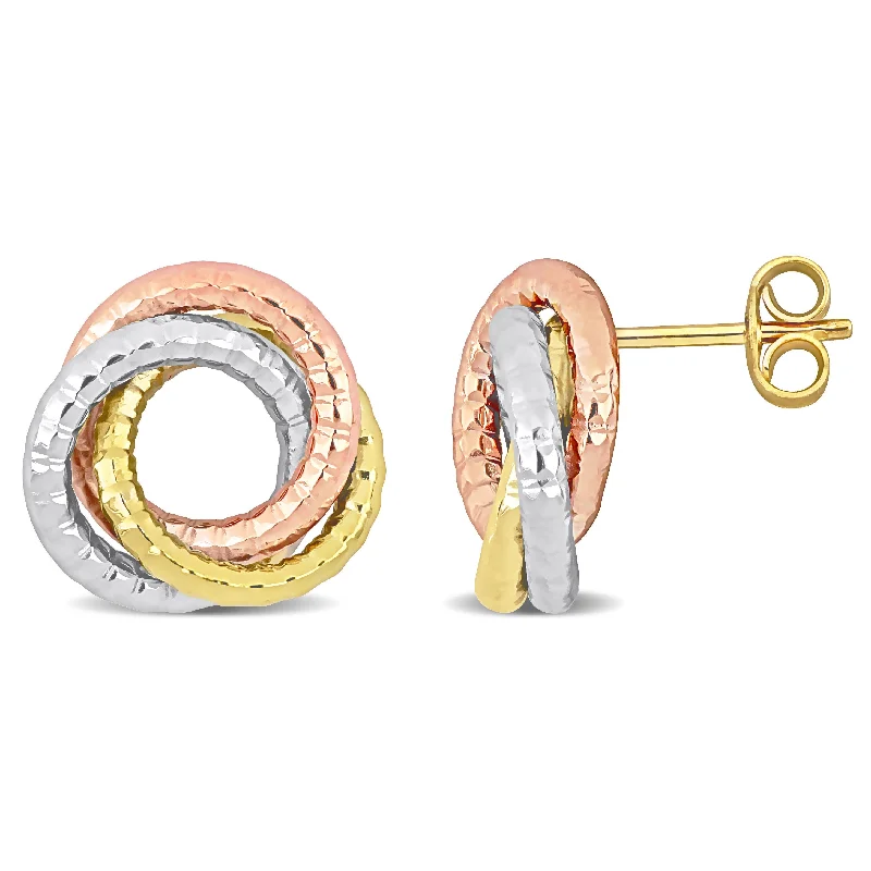 Discover Unique Jewelry With Special Limited-Time Offers Open Love Knot Stud Earrings in 3-Tone Yellow, Rose and White 10K Gold Discover Unique Jewelry With Special Limited-Time Offers Open Love Knot Stud Earrings in 3-Tone Yellow, Rose and White 10K Gold