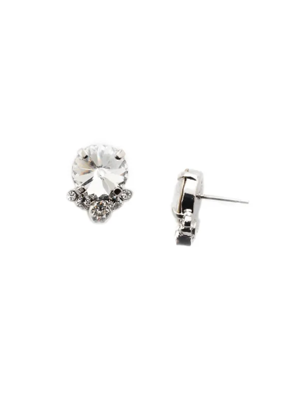 Premium Diamond Jewelry At Once-In-A-Lifetime Discounts Regal Round Stud Earrings In Palladium Silver/crystal Premium Diamond Jewelry At Once-In-A-Lifetime Discounts Regal Round Stud Earrings In Palladium Silver/crystal