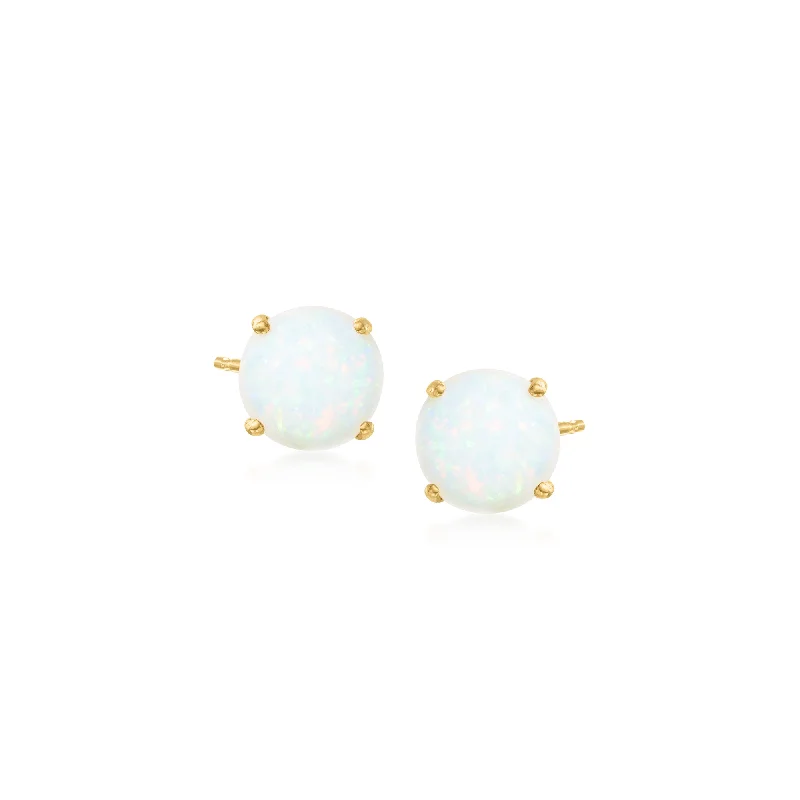Shop Handcrafted Jewelry At Special Promotional Rates Ross-Simons 5mm Opal Stud Earrings in 14kt Yellow Gold Shop Handcrafted Jewelry At Special Promotional Rates Ross-Simons 5mm Opal Stud Earrings in 14kt Yellow Gold