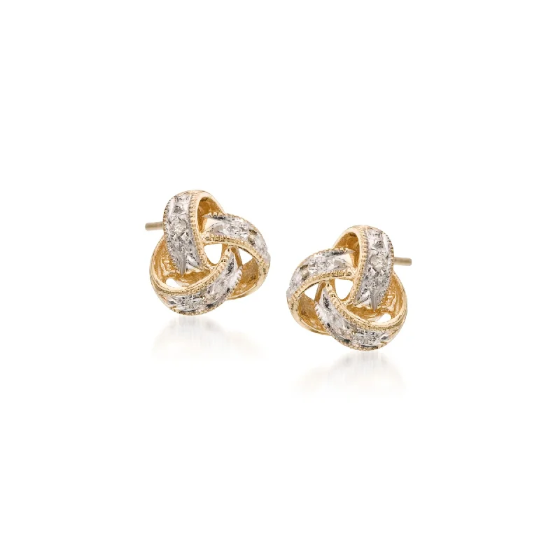 Bold And Beautiful Jewelry Now At Irresistible Prices Ross-Simons Diamond Love Knot Stud Earrings in 14kt Yellow Gold Bold And Beautiful Jewelry Now At Irresistible Prices Ross-Simons Diamond Love Knot Stud Earrings in 14kt Yellow Gold
