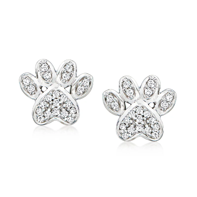 Customized Silver Jewelry For Unique Style Ross-Simons Diamond Paw Print Stud Earrings in Sterling Silver Customized Silver Jewelry For Unique Style Ross-Simons Diamond Paw Print Stud Earrings in Sterling Silver