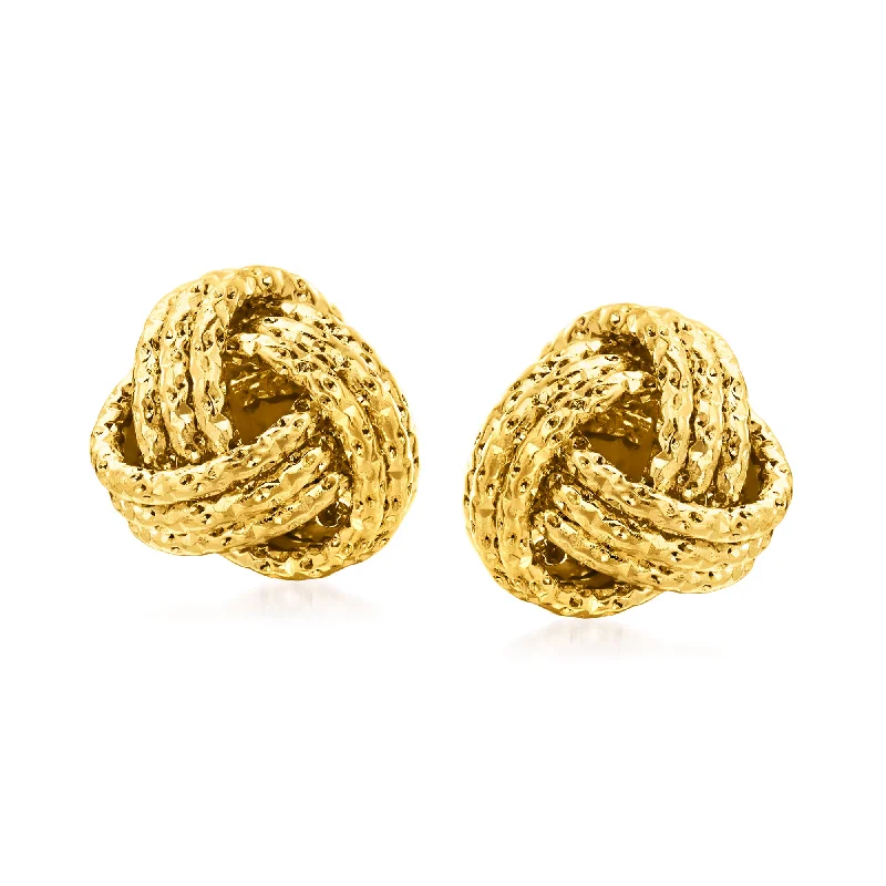Personalized Jewelry At Special Discount Rates Ross-Simons Italian 14kt Yellow Gold Textured Love Knot Stud Earrings Personalized Jewelry At Special Discount Rates Ross-Simons Italian 14kt Yellow Gold Textured Love Knot Stud Earrings