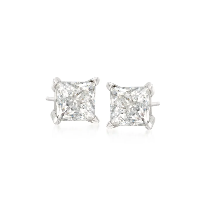 Dainty And Elegant Jewelry Now At Reduced Prices Ross-Simons Princess-Cut Diamond Stud Earrings in 14kt White Gold Dainty And Elegant Jewelry Now At Reduced Prices Ross-Simons Princess-Cut Diamond Stud Earrings in 14kt White Gold
