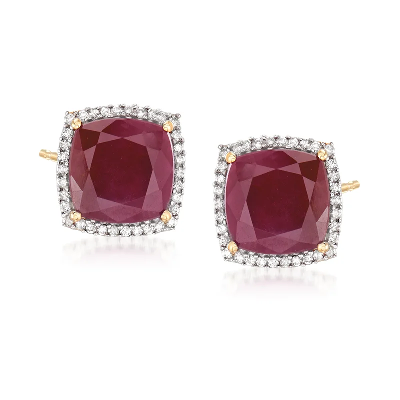 Buy More, Save More On Stunning Jewelry Designs Ross-Simons Ruby and . Diamond Stud Earrings in 14kt Yellow Gold Buy More, Save More On Stunning Jewelry Designs Ross-Simons Ruby and . Diamond Stud Earrings in 14kt Yellow Gold