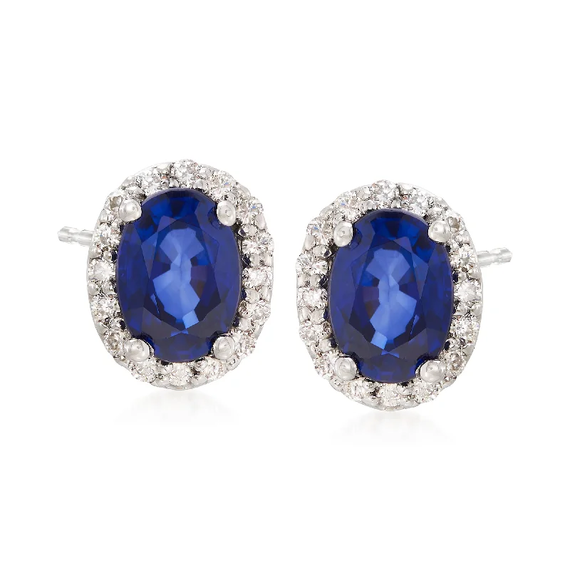 Get Your Favorite Jewelry At The Best Price Ross-Simons Sapphire and . Diamond Stud Earrings in 14kt White Gold Get Your Favorite Jewelry At The Best Price Ross-Simons Sapphire and . Diamond Stud Earrings in 14kt White Gold